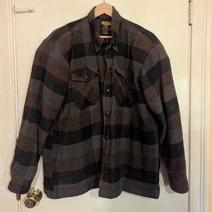 Men's Black and Brown Plaid Jacket